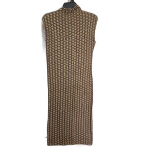 Zara Brown Waffle Knit Midi Dress M Stretchy Chocolate Brown Aesthetic